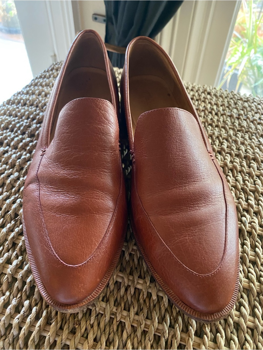 Madewell Women’s Leather Loafers 10 Cognac Brown Slip On